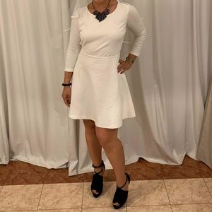 White mini backless dress